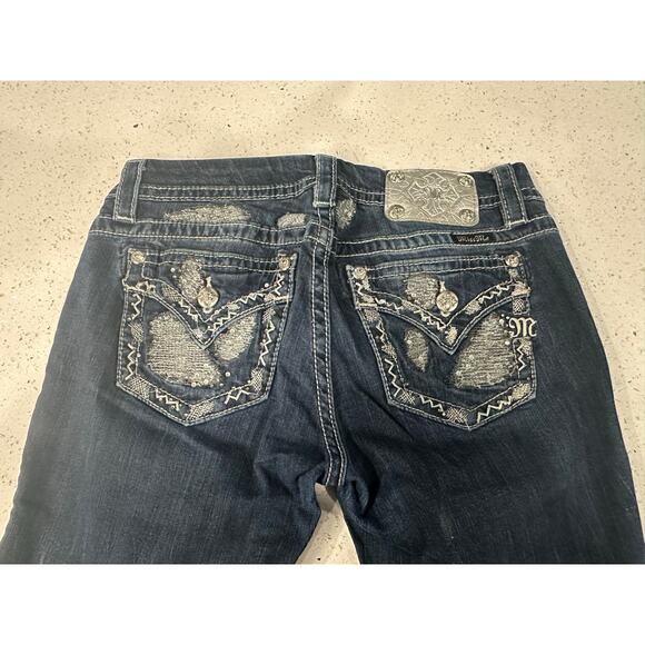 MISS ME Jeans Womens Size 29 Signature Boot Cut Blue Denim Mid Rise Pants - Picture 4 of 4